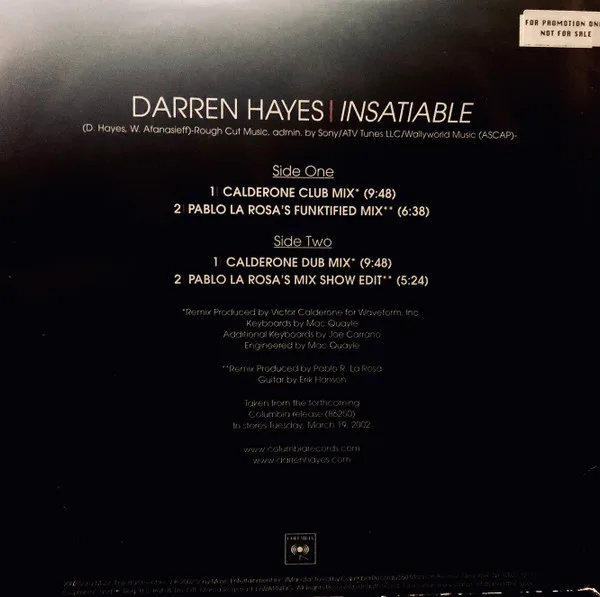 Album cover for Insatiable by Darren Hayes