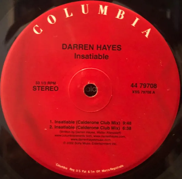 Album cover for Insatiable by Darren Hayes