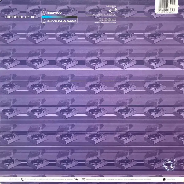 Hieroglyphix - Destiny / Rhythm Is Back, Electronic, Drum n Bass, 1997 - Looking Good Records, UK, Vinyl 1x 12", 33 ⅓ RPM