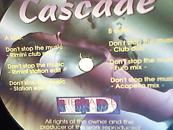 Cascade (5) - Don't Stop The Music, Electronic, Euro House, Eurodance, 1994 - Interdance Records, Netherlands, Vinyl 1x 12"