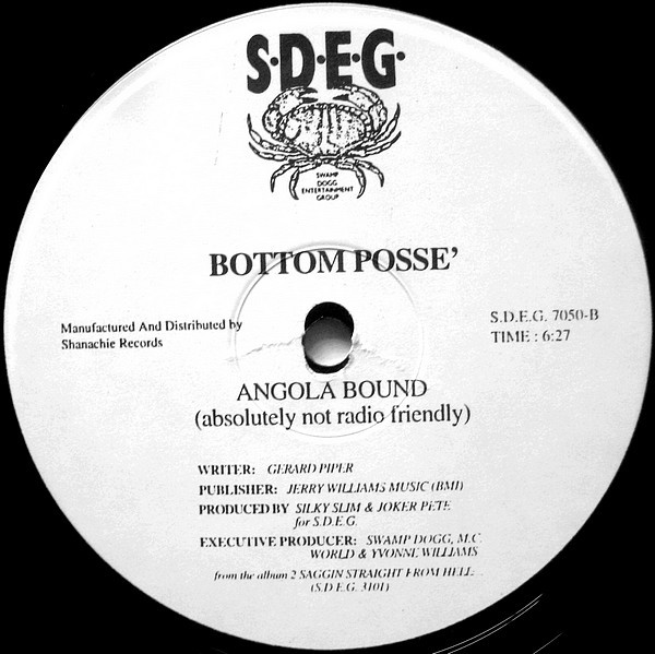 Bottom Posse - I Feel Like Pulling The Trigger / Angola Bound, Hip Hop, Gangsta, 1994 - S.D.E.G. Records, US, Vinyl 1x 12"