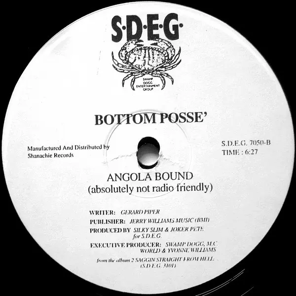 Bottom Posse - I Feel Like Pulling The Trigger / Angola Bound, Hip Hop, Gangsta, 1994 - S.D.E.G. Records, US, Vinyl 1x 12"