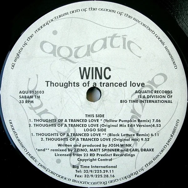 Album cover for Thoughts Of A Tranced Love by Josh Wink
