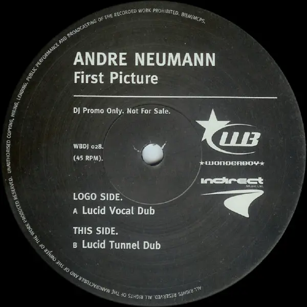 Andre Neumann - First Picture , Electronic, Trance, 2001 - Wonderboy, UK, Vinyl 1x 12", 45 RPM, Promo