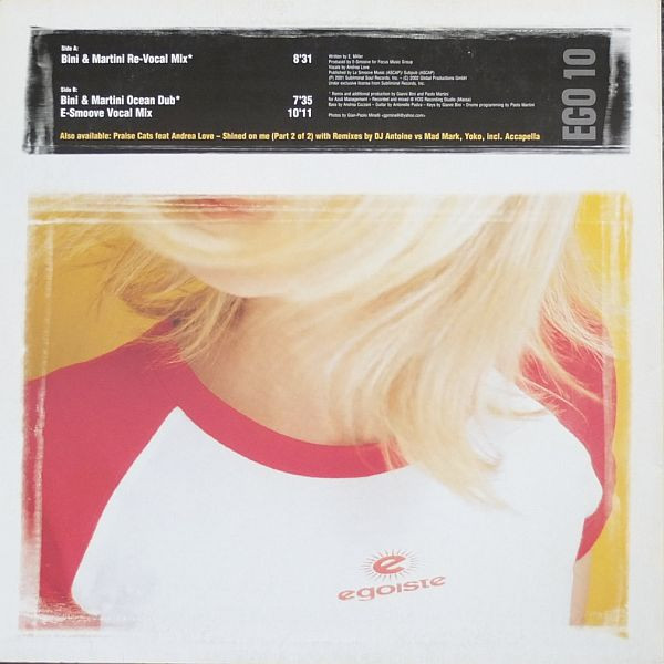 Praise Cats Feat. Andrea Love - Shined On Me (Part 1), Electronic, House, 2003 - Egoiste, Switzerland, Vinyl 1x 12"