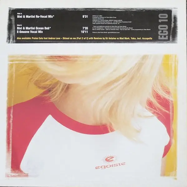 Praise Cats Feat. Andrea Love - Shined On Me (Part 1), Electronic, House, 2003 - Egoiste, Switzerland, Vinyl 1x 12"