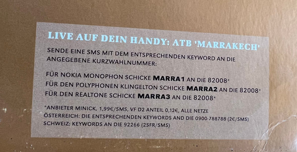 ATB - Marrakech, Electronic, Trance, 2004 - Kontor Records, Germany, Vinyl 2x 12", Promo