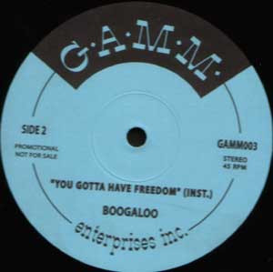 Boogaloo - You Gotta Have Freedom, Electronic, Downtempo, Future Jazz, 2003 - G.A.M.M., Sweden, Vinyl 1x 12", 45 RPM, Promo