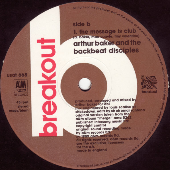 Arthur Baker And The Backbeat Disciples Featuring Al Green - The Message Is Love, Electronic, Funk / Soul, Downtempo, House, 