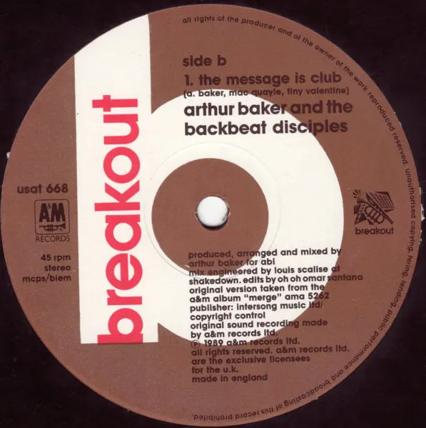 Arthur Baker And The Backbeat Disciples Featuring Al Green - The Message Is Love, Electronic, Funk / Soul, Downtempo, House, 