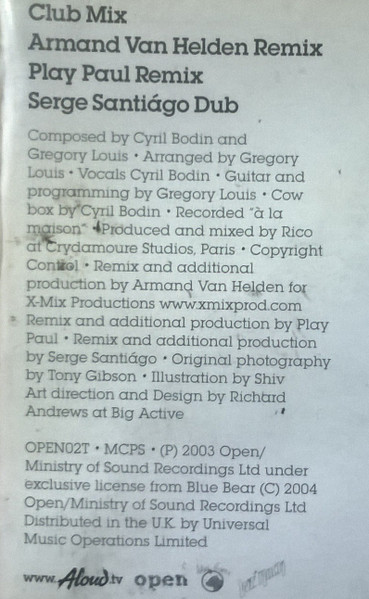 Aloud - Bob O'Lean, Electronic, Electro, House, 2004 - Open, UK, Vinyl 1x 12", Single, 33 ⅓ RPM