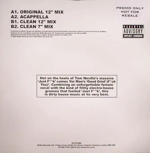 Album cover for Good Grief (F*ck You) by Yer Man