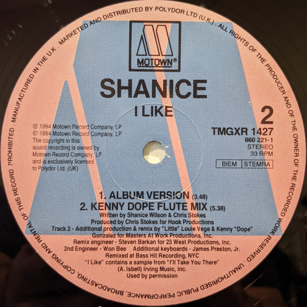 Shanice - I Like, Electronic, Downtempo, Garage House, House, 1994 - Motown, UK, Vinyl 1x 12", 33 ⅓ RPM