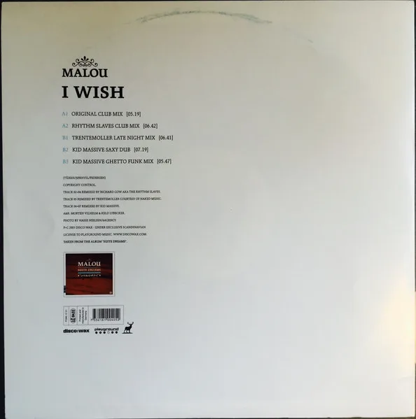 Album cover for I Wish + Remixes by Malou