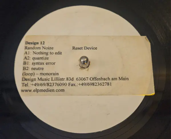 Random / Noize - Reset Device, Electronic, Techno, 2000 - Design Music, UK, Vinyl 1x 12", 33 ⅓ RPM, White Label , Vinyl 1x 12