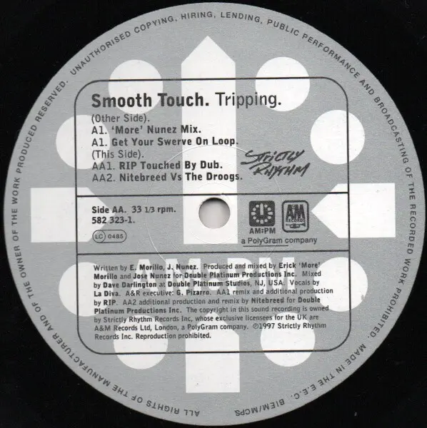 Smooth Touch - Tripping (Erick 'More' Morillo / RIP / Nitebreed Mixes), Electronic, House, 1997 - AM:PM, UK, Vinyl 1x 12", 33