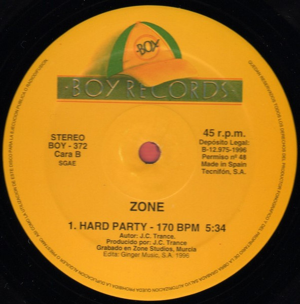 Zone (5) - Nueva Generación, Electronic, Makina, 1996 - Boy Records (4), Spain, Vinyl 1x 12", 45 RPM