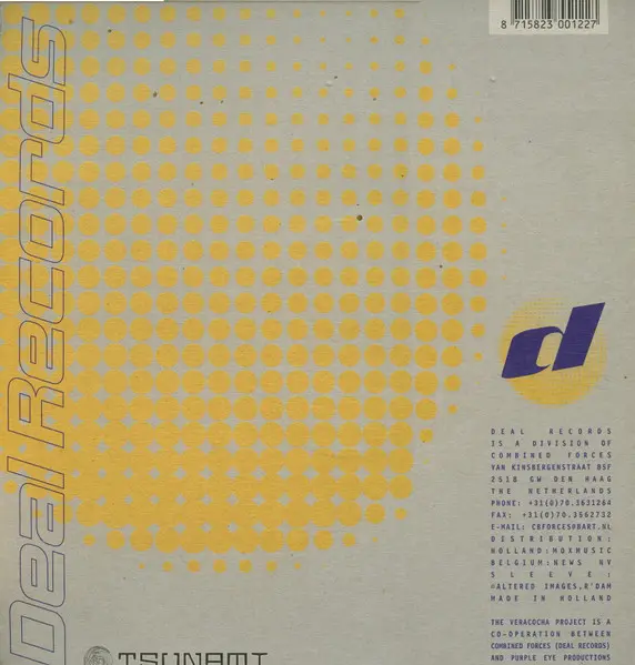 Veracocha - Carte Blanche, Electronic, Trance, 1999 - Deal Records, Netherlands, Vinyl 1x 12", 45 RPM