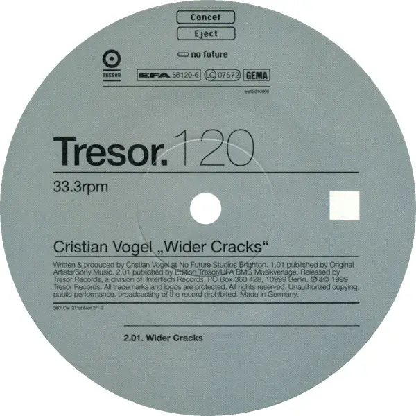 Cristian Vogel - General Arrepientase, Electronic, Experimental, Techno, 1999 - Tresor, Germany, Vinyl 1x 12", 45 RPM