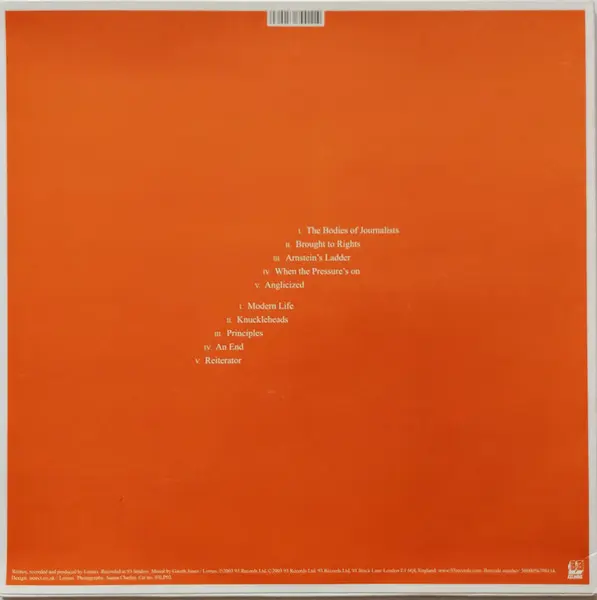 Lomax (3) - A Symbol Of Modern Living, Rock, Alternative Rock, 2003 - 93 Records, UK, Vinyl 1x LP, Album