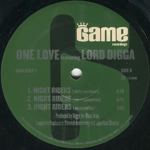 One Love (5) - Night Riders, Funk / Soul, Hip Hop, Contemporary R&B, 1998 - Game Recordings, US, Vinyl 1x 12", 33 ⅓ RPM