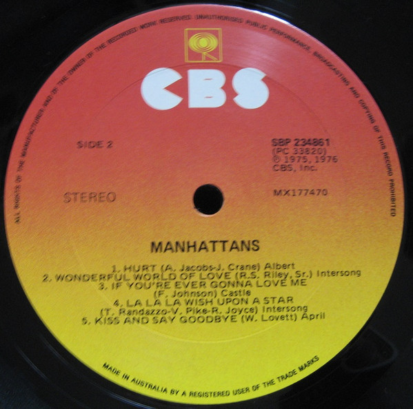 Manhattans - The Manhattans, Funk / Soul, Disco, 1976 - CBS, Australia, Vinyl 1x LP, Album