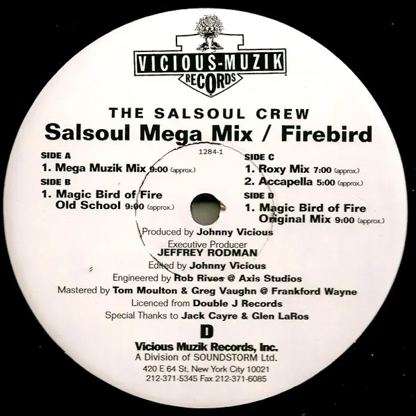 Salsoul Crew, The - Salsoul Mega Mix / Firebird, Electronic, House, 1995 - Vicious Muzik Records, US, Vinyl 2x 12", 33 ⅓ RPM