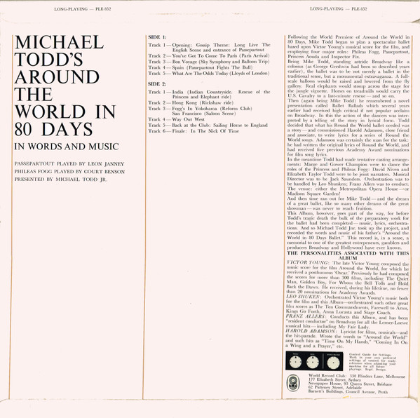 Jack Saunders Orchestra And Jack Saunders Chorus - Around The World In 80 Days, Stage & Screen, Musical, 1965 - World Record 