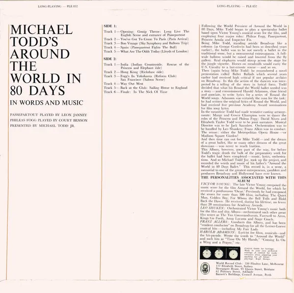 Jack Saunders Orchestra And Jack Saunders Chorus - Around The World In 80 Days, Stage & Screen, Musical, 1965 - World Record 