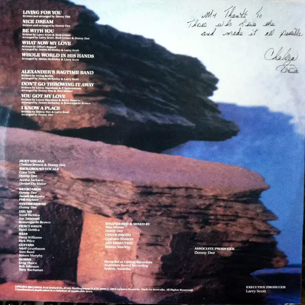 Chelsea Brown - Chelsea On The Rocks, Electronic, Funk / Soul, Disco, 1982 - Uptown (3), Australia, Vinyl 1x LP, Album