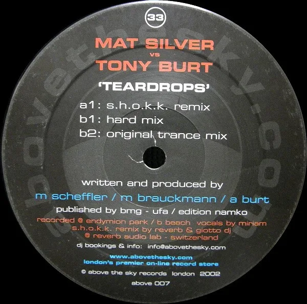 Album cover for Teardrops by Mat Silver vs. Tony Burt
