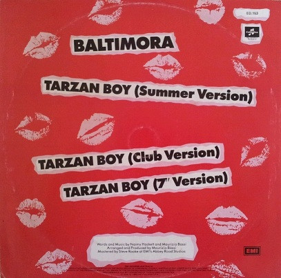 Baltimora - Tarzan Boy, Electronic, Italo-Disco, 1985 - Columbia, Australia & New Zealand, Vinyl 1x 12", Single, 45 RPM