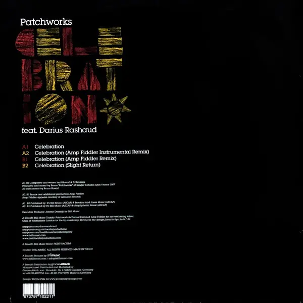 Patchworks Feat. Darius Rashaud - Celebration, Electronic, Deep House, 2007 - Still Music, Germany, Vinyl 1x 12"