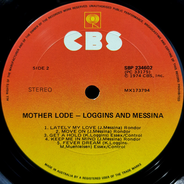 Loggins And Messina - Mother Lode, Rock, Country Rock, Folk Rock, 1974 - CBS, Australia, Vinyl 1x LP, Album