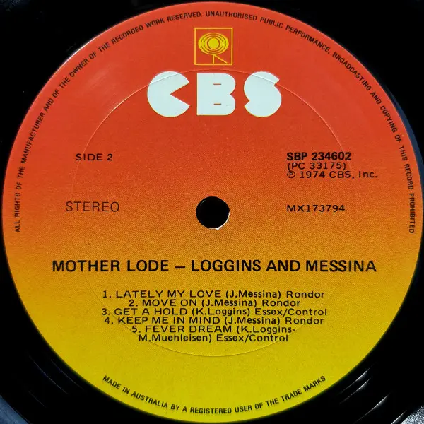 Loggins And Messina - Mother Lode, Rock, Country Rock, Folk Rock, 1974 - CBS, Australia, Vinyl 1x LP, Album