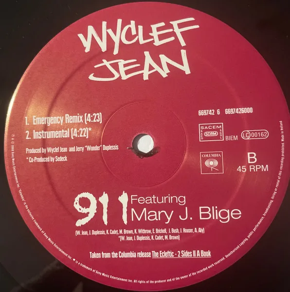 Album cover for 911 by Wyclef Jean