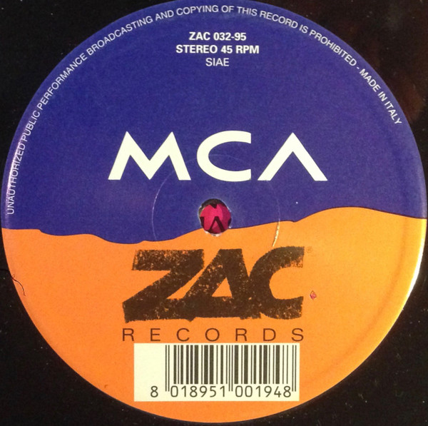 E.Y.C. - Ooh-Ah-Aa (I Feel It), Electronic, Deep House, Dub, House, 1995 - Zac Records, Italy, Vinyl 1x 12", 45 RPM