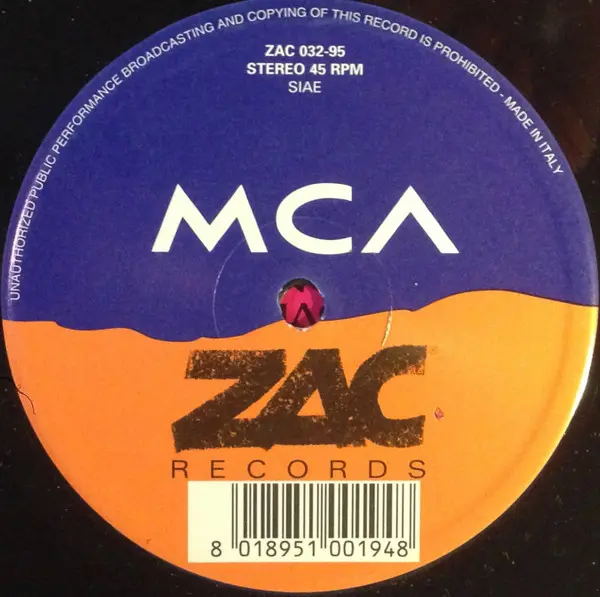 E.Y.C. - Ooh-Ah-Aa (I Feel It), Electronic, Deep House, Dub, House, 1995 - Zac Records, Italy, Vinyl 1x 12", 45 RPM
