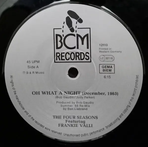Four Seasons, The Featuring Frankie Valli - Oh What A Night (December, 1963) (1988 Remix By Ben Liebrand), Electronic, House,