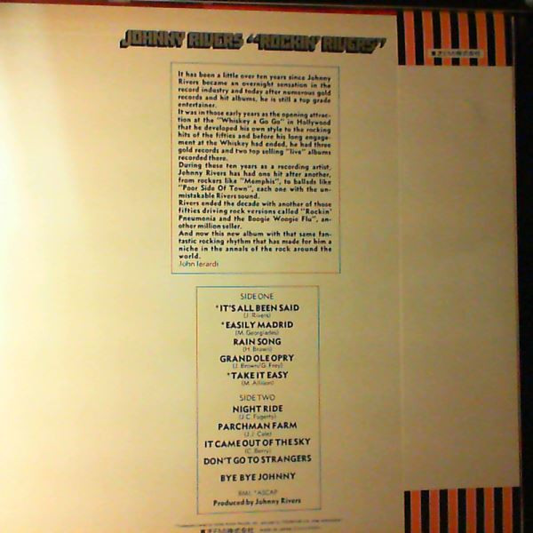Johnny Rivers - Rockin' Rivers, Rock, Country Rock, Rock & Roll, 1974 - Liberty, Japan, Vinyl 1x LP, Album, Stereo