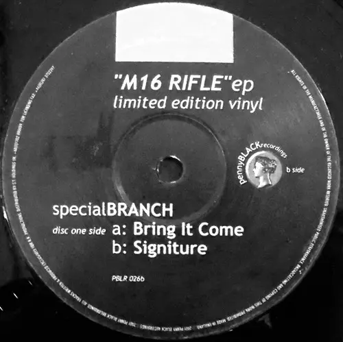 Special Branch - M16 Rifle EP, Electronic, Drum n Bass, 2001 - Penny Black, UK, Vinyl 2x 12", EP