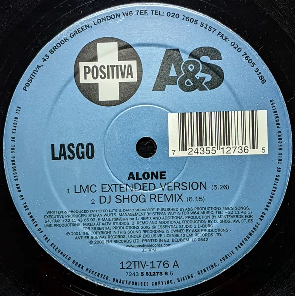 Album cover for Alone by Lasgo