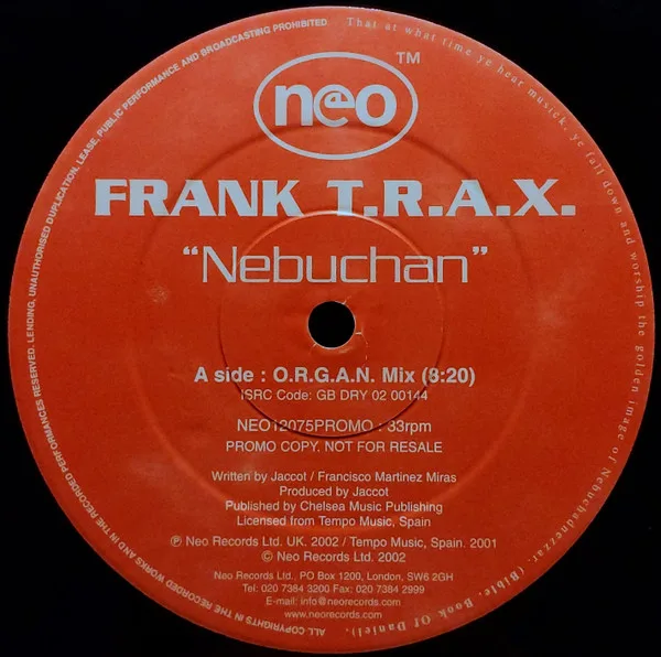 Album cover for Nebuchan by Frank T.R.A.X.