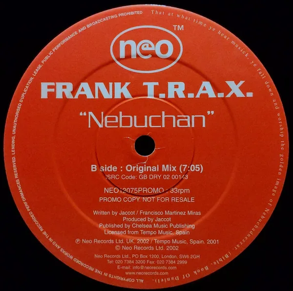 Album cover for Nebuchan by Frank T.R.A.X.