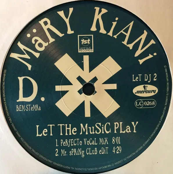Mary Kiani - Let The Music Play, Electronic, Acid, House, Trance, 1996 - Mercury, UK & Europe, Vinyl 2x 12", 33 ⅓ RPM, Promo