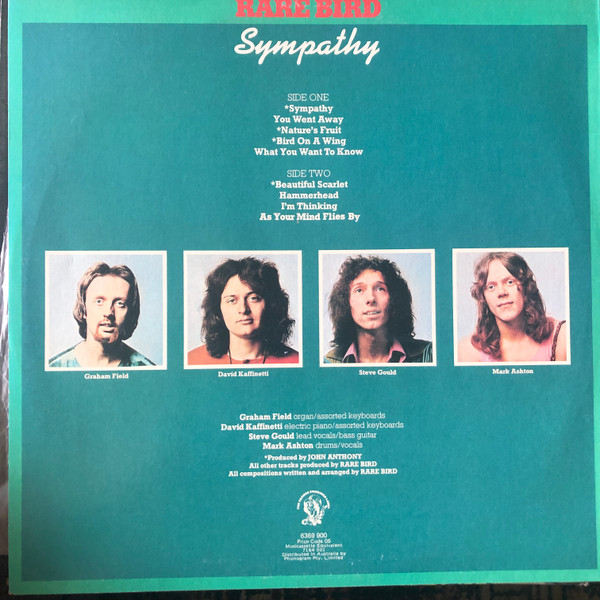 Rare Bird - Sympathy, Rock, Experimental, Prog Rock, Psychedelic Rock, 1976 - Charisma, Australia, Vinyl 1x LP, Compilation
