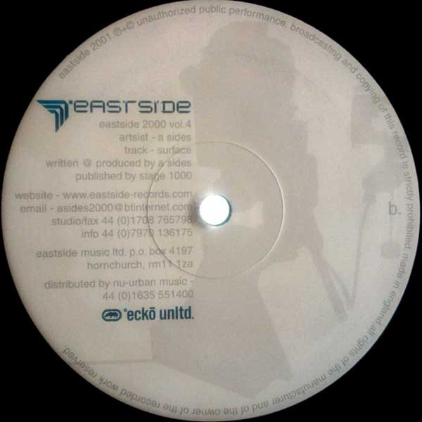 Peshay / A-Sides - Boyz In The Hood / Surface, Electronic, Drum n Bass, 2001 - Eastside Records, UK, Vinyl 1x 12", 45 RPM