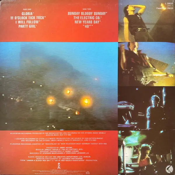 U2 - Live "Under A Blood Red Sky" - 1984 - Arena Rock, Pop Rock - Island Records - Vinyl 1x LP, Mini-Album, Limited Edition R