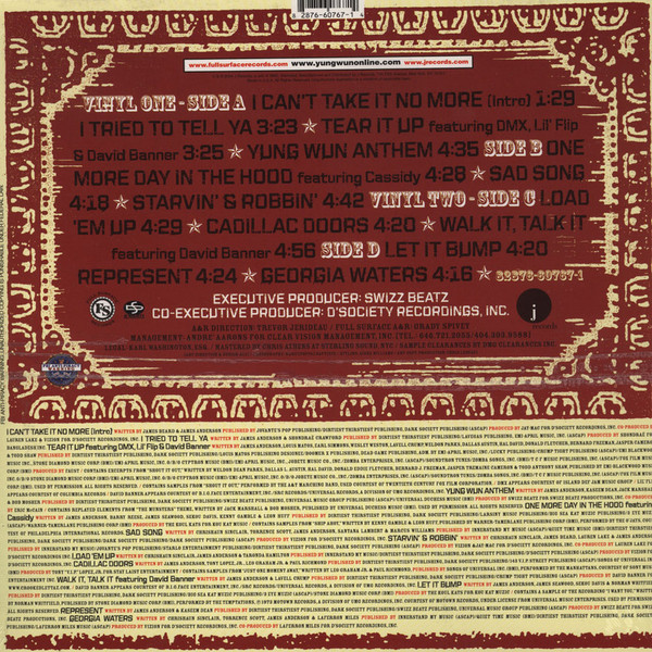 Yung Wun - The Dirtiest Thirstiest, Hip Hop, 2004 - D'Society Recordings, Full Surface Records, J Records, US, Vinyl 2x LP, A