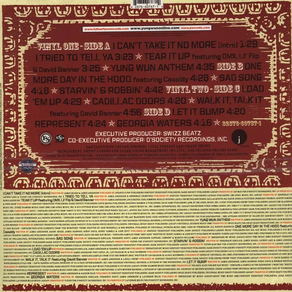 Yung Wun - The Dirtiest Thirstiest, Hip Hop, 2004 - D'Society Recordings, Full Surface Records, J Records, US, Vinyl 2x LP, A